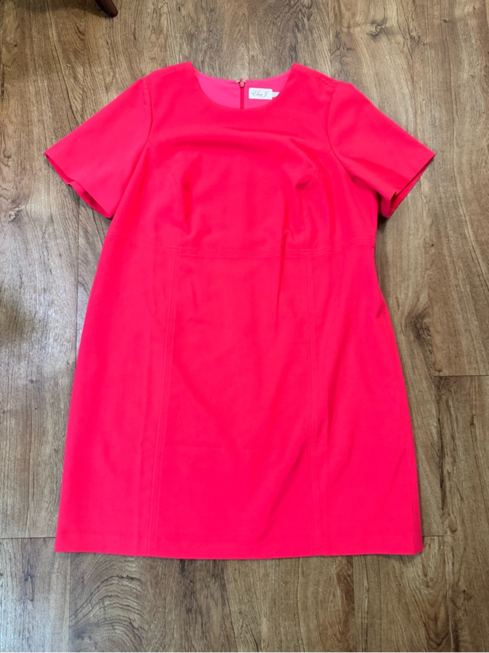 Eliza J Women’s 16 W Plus Size Hot Pink Short Sleeve Shift Dress w/lining